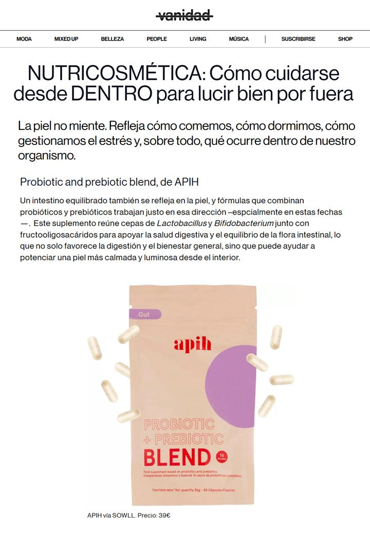 Nutricosmética: cuida tu piel desde dentro con probióticos + prebióticos